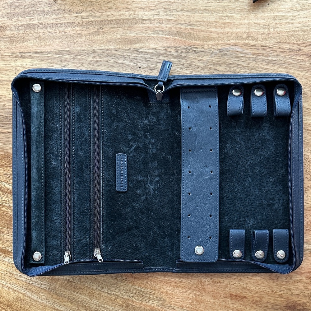 Leatherology Travel Jewelry Organizer / Jewelry Case - Navy Blue